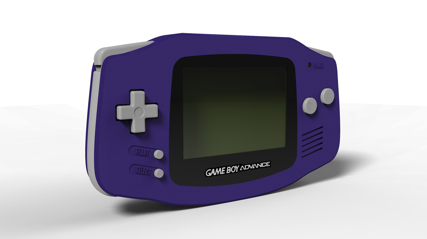 Purple Game Boy Advance 3D CAD model